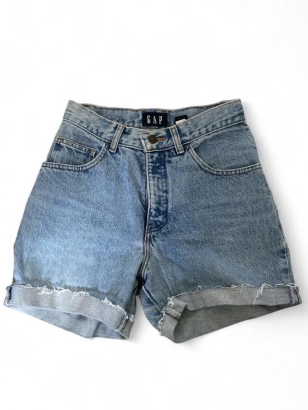 GAP Vintage Light Blue Rolled Cuff Denim Shorts